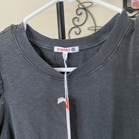 NWT Sundry Slub Mini Dress Size 1 (Small) Pigment Charcoal Gray - Picture 9 of 9